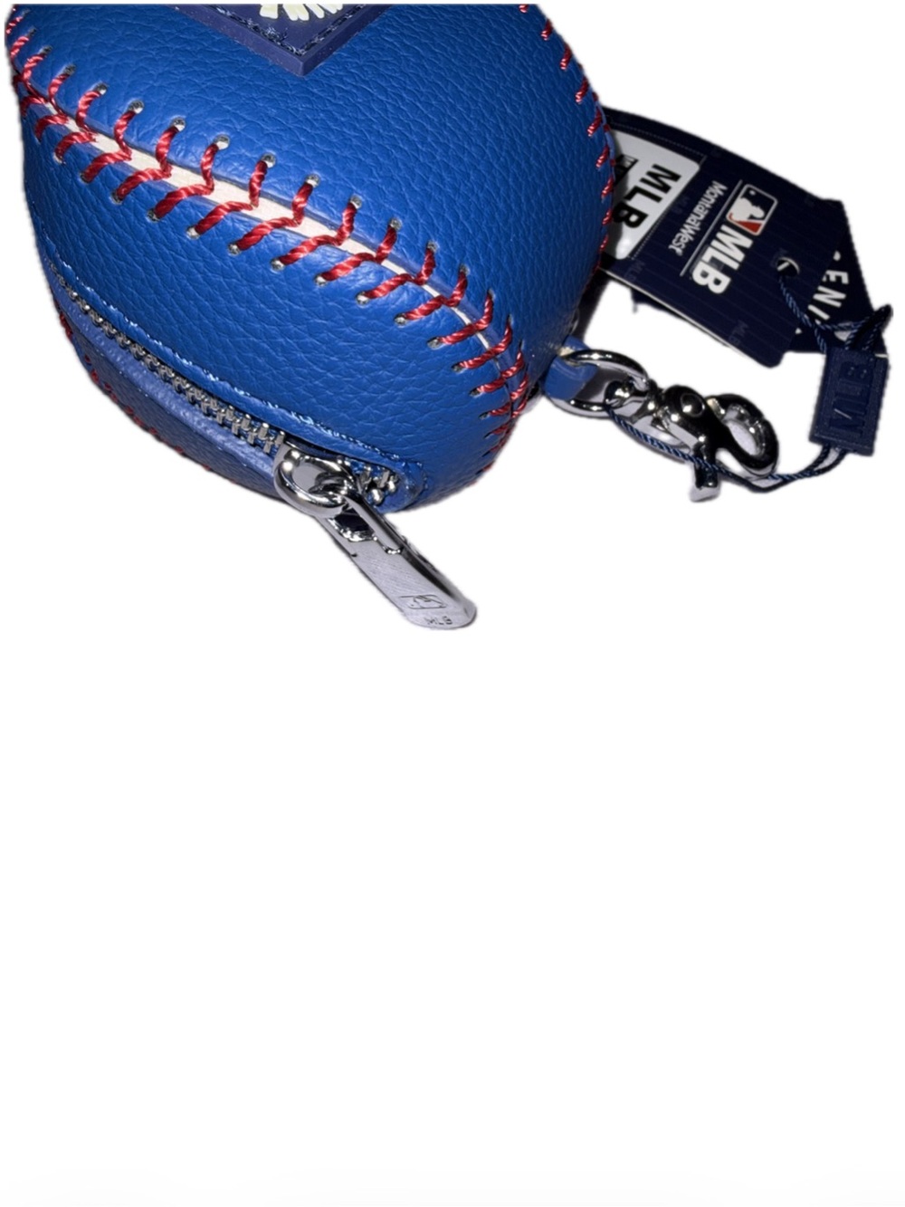 MLB LOS ANGELES DODGERS KEYCHAIN POUCH Officially Licensed Faux Leather Blue - Picture 4 of 5